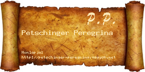 Petschinger Peregrina névjegykártya